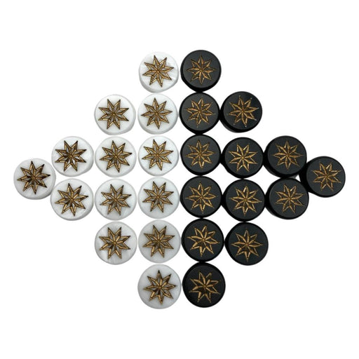 Exclusive Design Set of 27 mm Acrylic Stone Checkers Star
