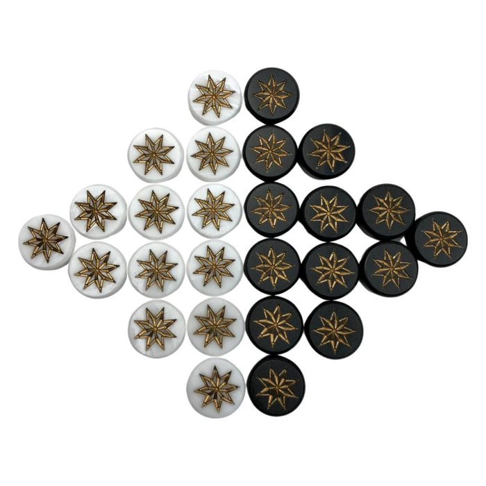 Exclusive Design Set of 27 mm Acrylic Stone Checkers Star