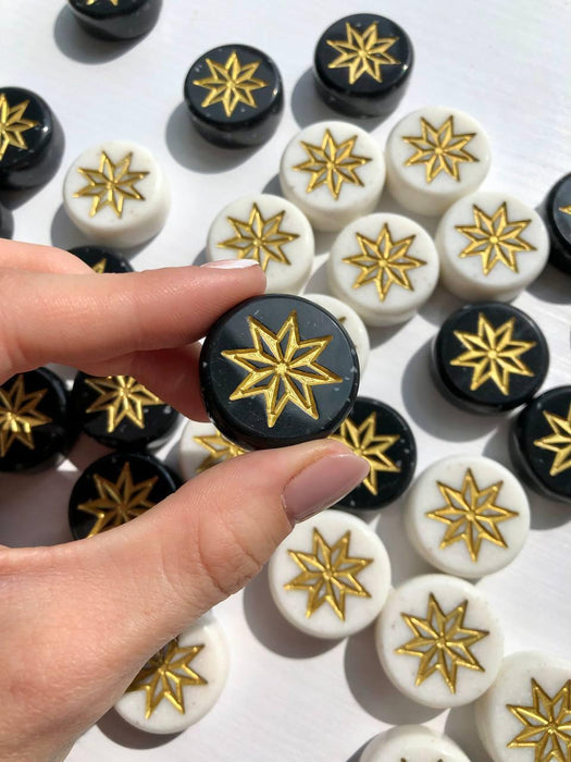 Exclusive Design Set of 27 mm Acrylic Stone Checkers Star