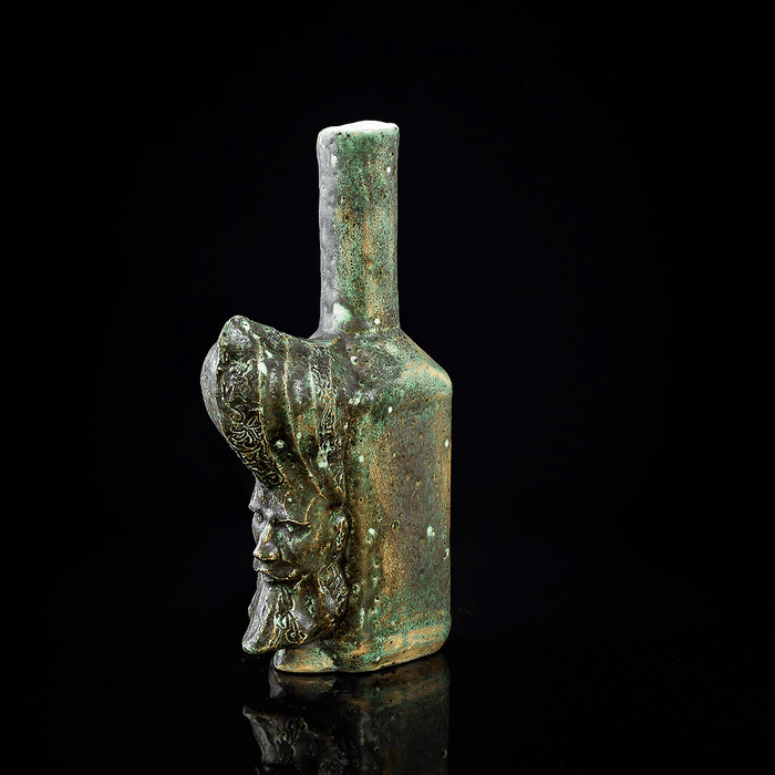 Exclusive Fiery Silhouette Antique Green Vase Bottle