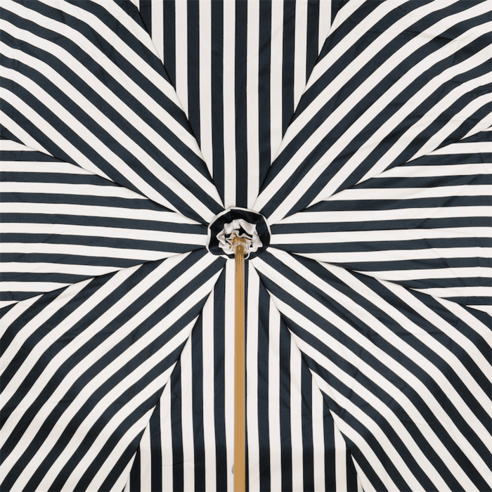 Exclusive Handle Elegant Umbrella, Ivory with Black Stripes
