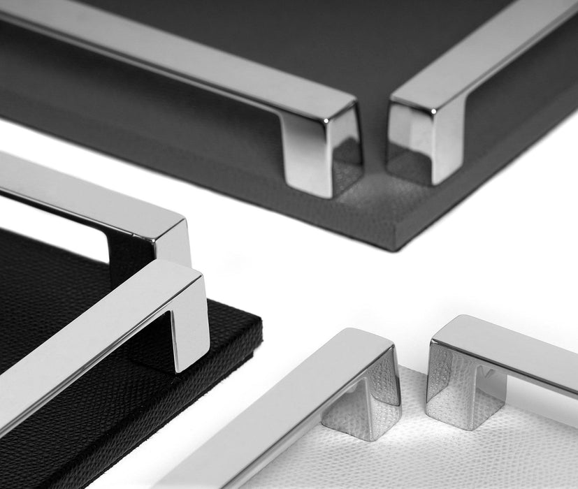 Exquisite Handcrafted Paul Tray with Calf Leather and Stylish Metal Handles