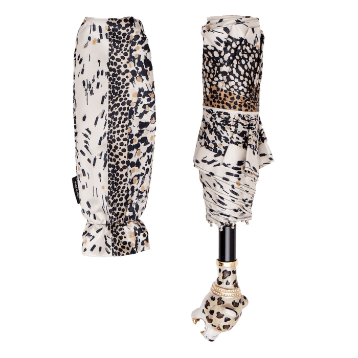 Printed Jaguar Enamel Luxury Folding Umbrella for Her
