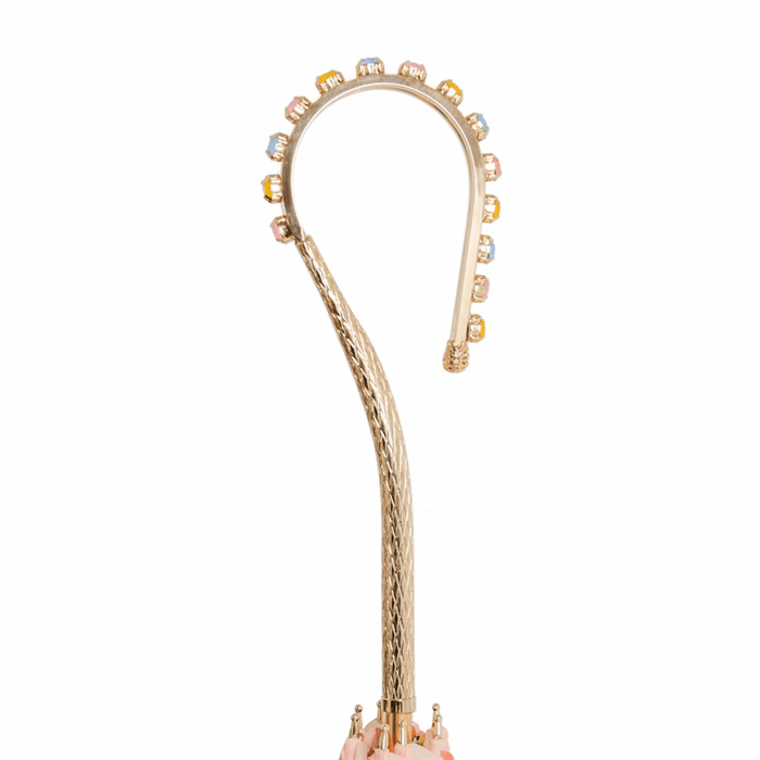 Pink Jeweled Premium Umbrella with Print Women