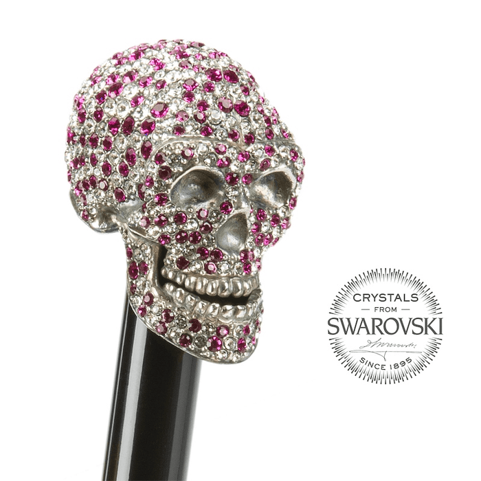 Rebel Pink Woman Umbrella with Fuchsia Swarovski® Skull