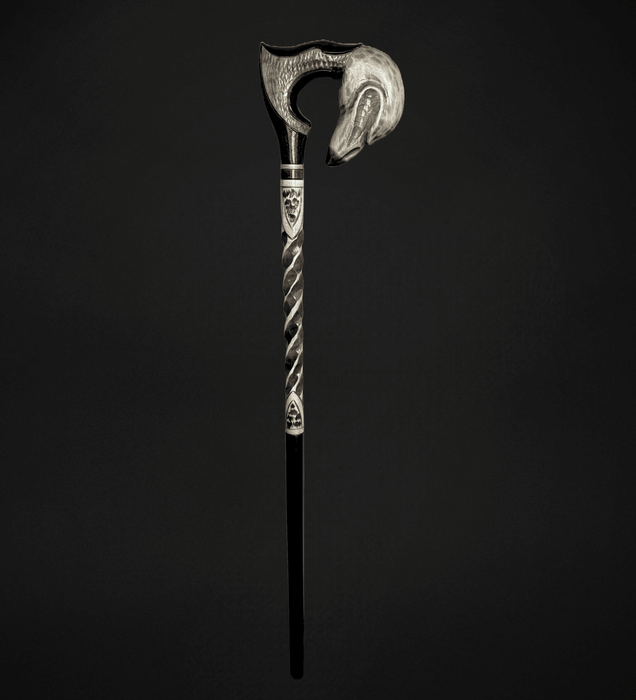 Fashionable Gothic Walking Cane for Men, Raven Skull Head