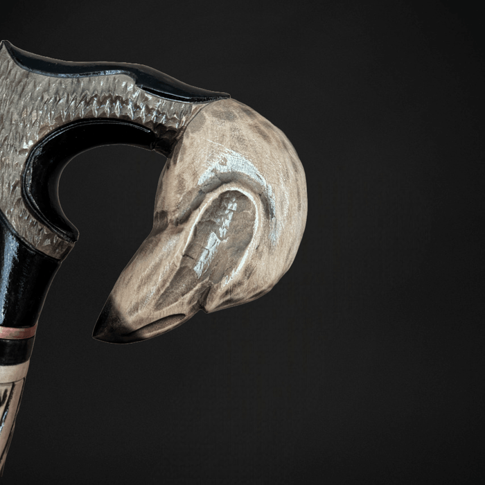 Fashionable Gothic Walking Cane for Men, Raven Skull Head