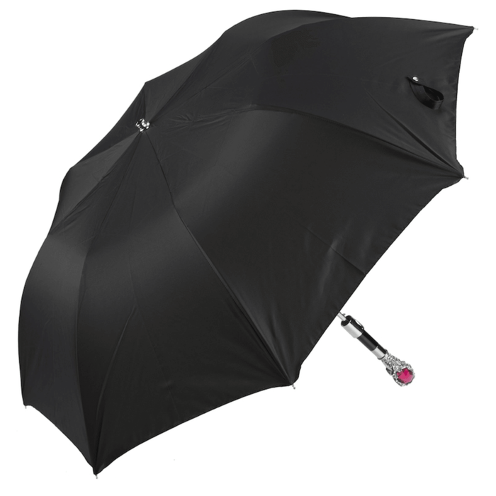 Fashionable Jeweled Handle Umbrella, Red Gem