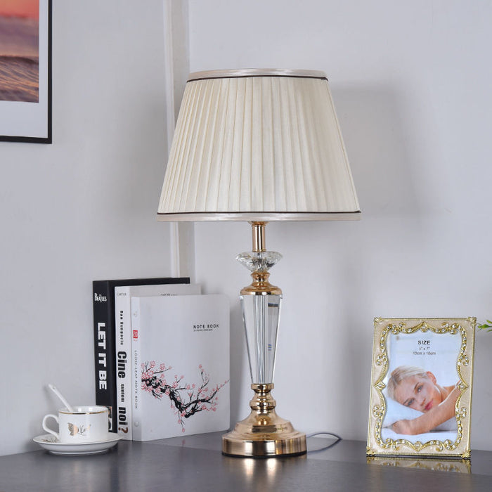 Cozy Luxury Crystal Design Ivory Table Lamp