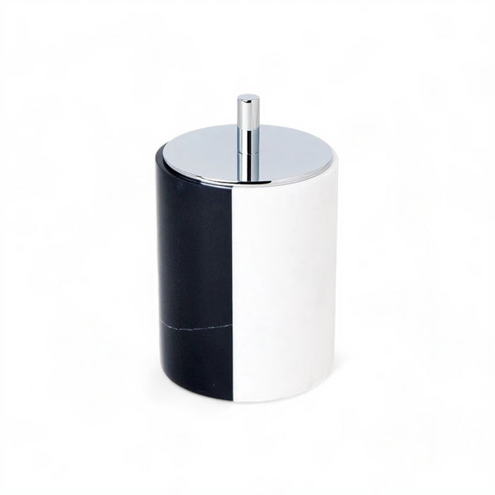 Premium Marble Bathroom Accessories Set – Black & White Split Design
