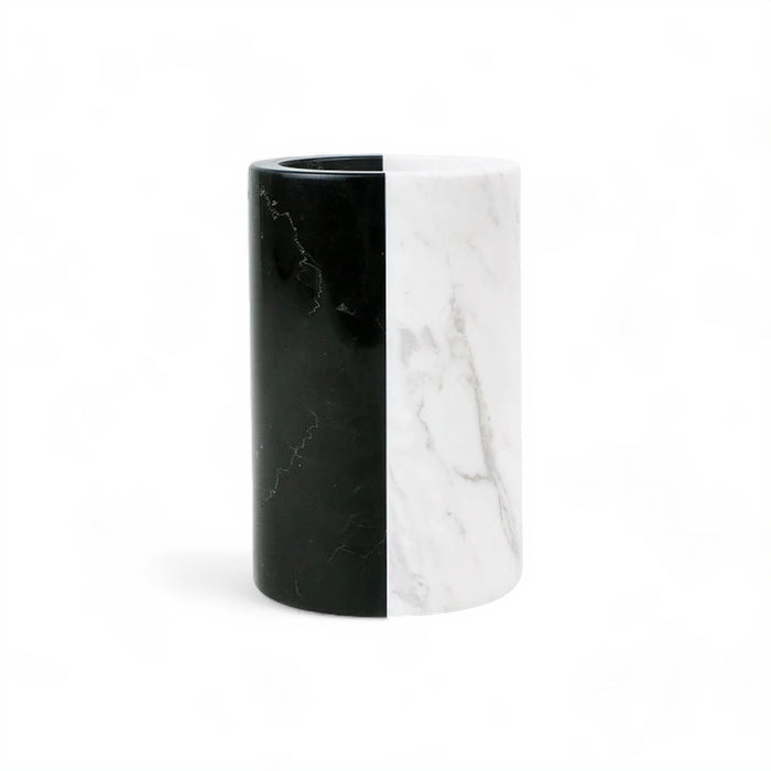 Premium Marble Bathroom Accessories Set – Black & White Split Design
