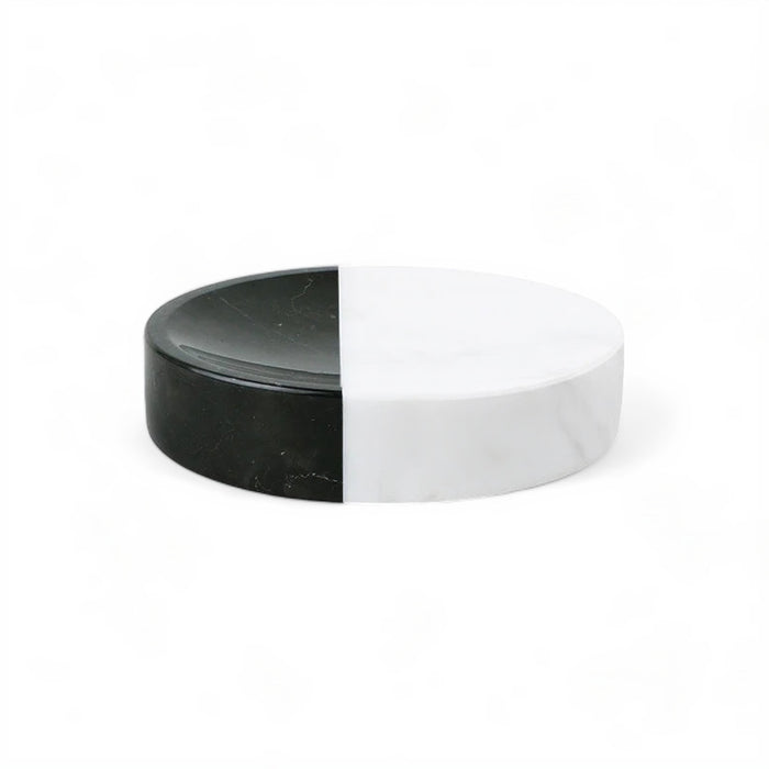 Premium Marble Bathroom Accessories Set – Black & White Split Design
