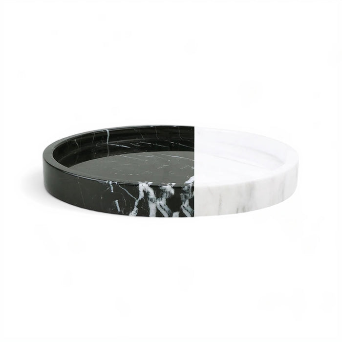 Premium Marble Bathroom Accessories Set – Black & White Split Design