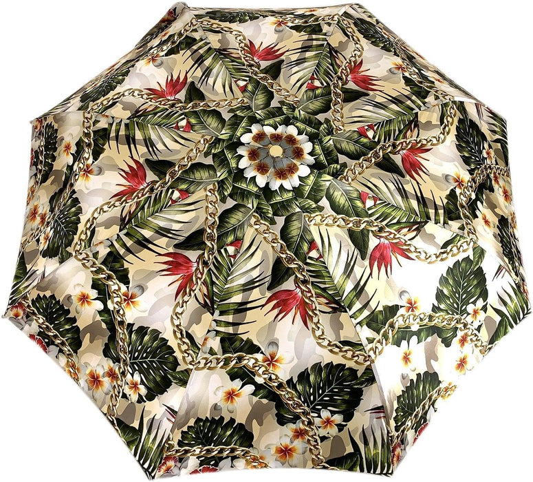 Flower and Chain Print Designer Umbrella