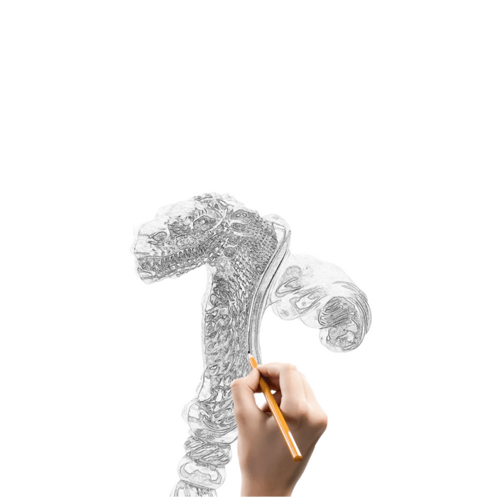 Folding Fancy Dinosaur Wooden Walking Cane, Ergonomic Handle