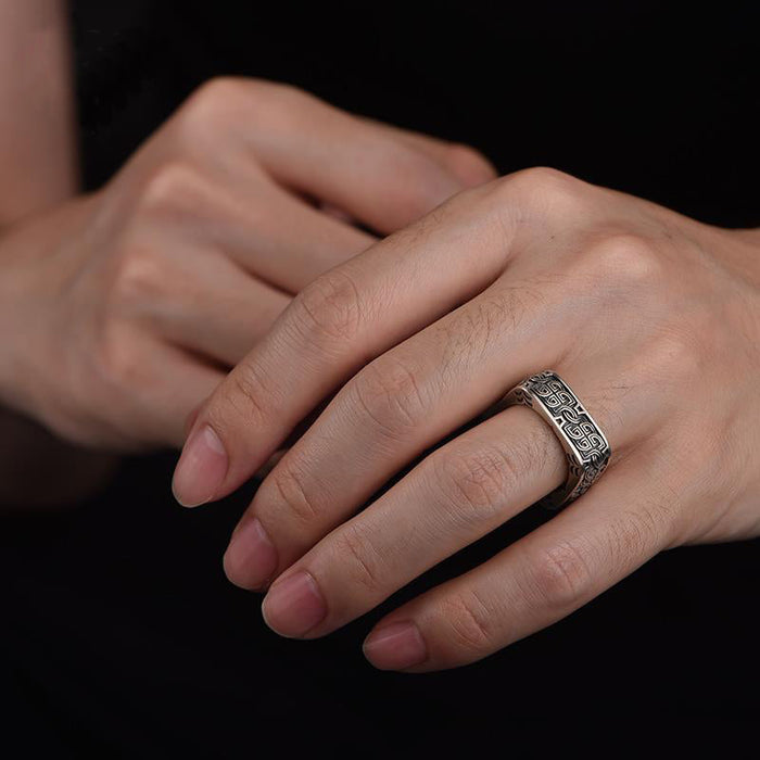 Antique Vintage Square Ring Silver