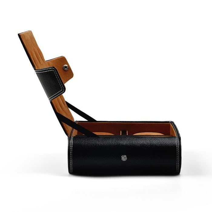 Travel-Friendly Genuine Leather Watch Case with 6 Slots