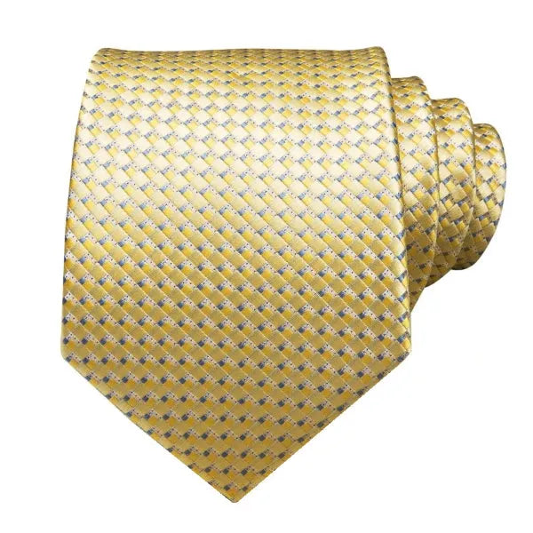 Gold Squared Silk Tie for Classy Men - Elegant Accessory for Formal Attire