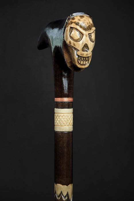 Skull Vintage Walking Stick, Gothic Style Walking Cane For Men