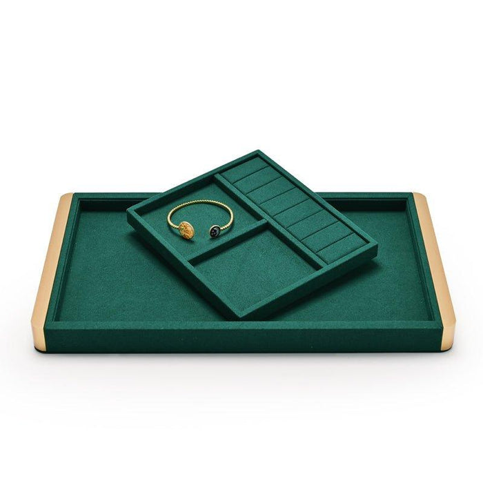 Green Metal Jewelry Display Tray