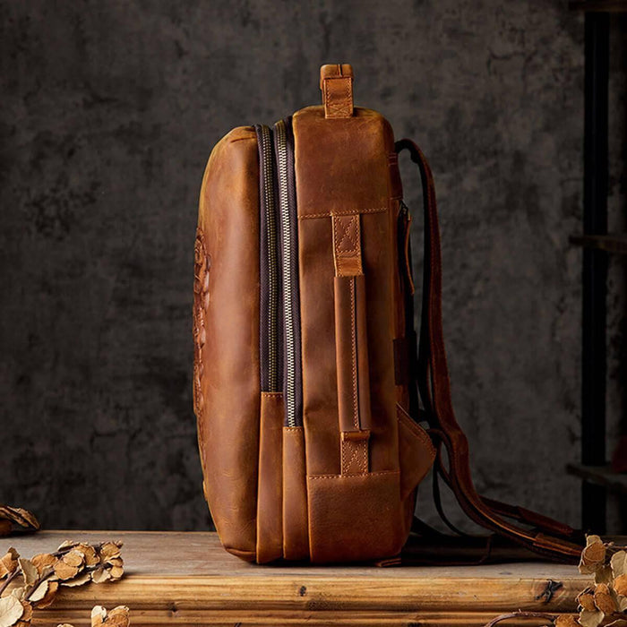 Top Cowhide Leather Handmade Premium Vintage Backpack