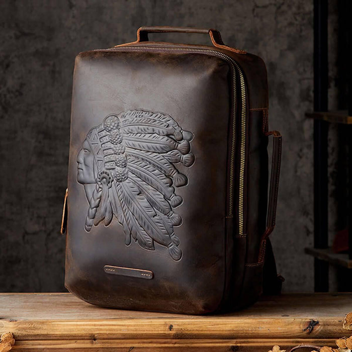 Top Cowhide Leather Handmade Premium Vintage Backpack