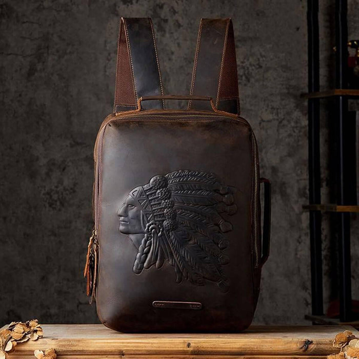 Top Cowhide Leather Handmade Premium Vintage Backpack