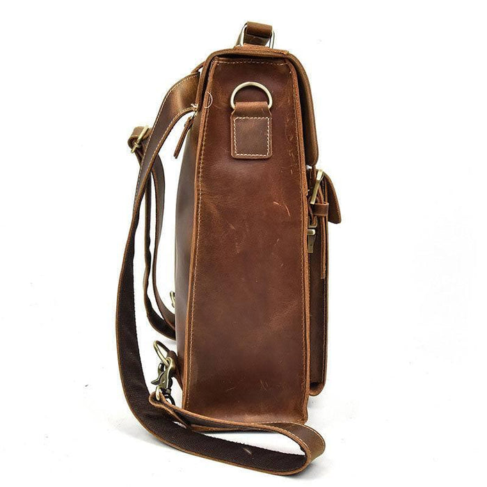 Vintage Genuine Leather Backpack, Casual Daypack