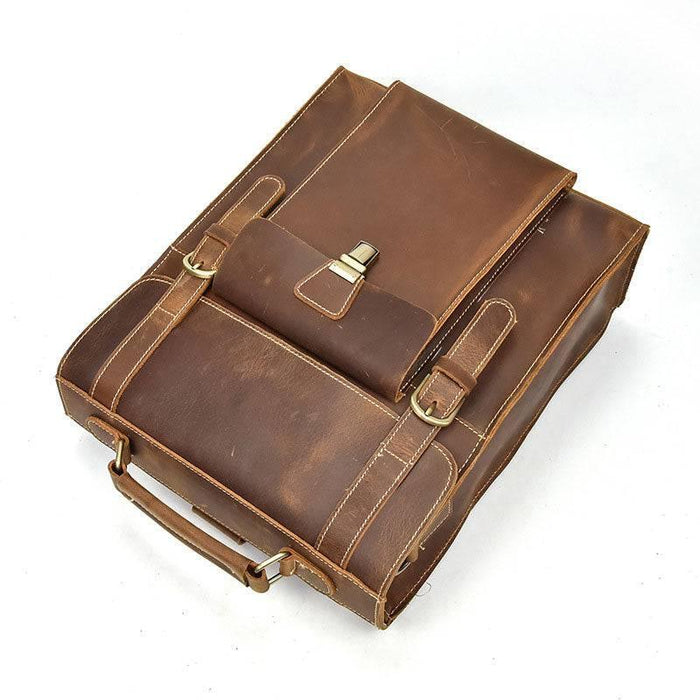 Vintage Genuine Leather Backpack, Casual Daypack