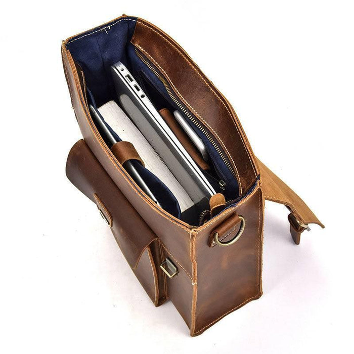 Vintage Genuine Leather Backpack, Casual Daypack