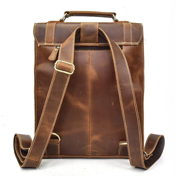 Vintage Genuine Leather Backpack, Casual Daypack