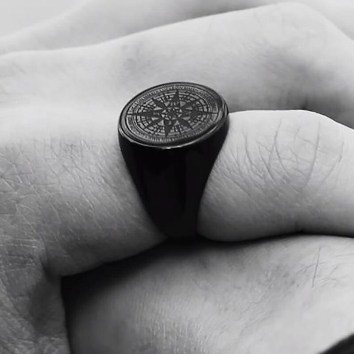 Men's Viking Compass Ring Stainless Steel