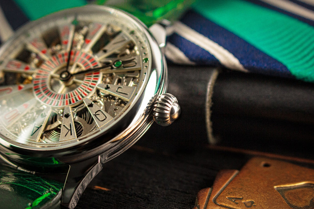Poker Table Skeleton Mechanical Watch – Handmade Timepiece