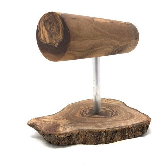 Olive Wood Watch Holder, Natural Rustic Watch Stand