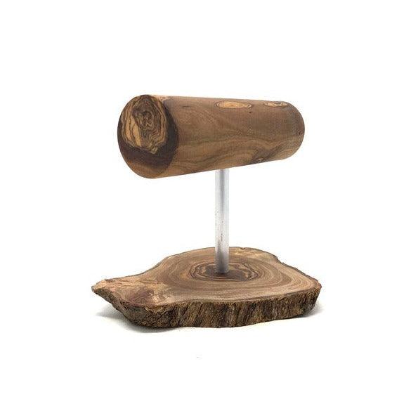 Olive Wood Watch Holder, Natural Rustic Watch Stand