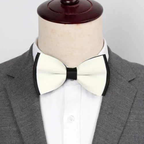 Stylish Black White Formal Bow Tie for Men - Classy Accessory for Special Occasions