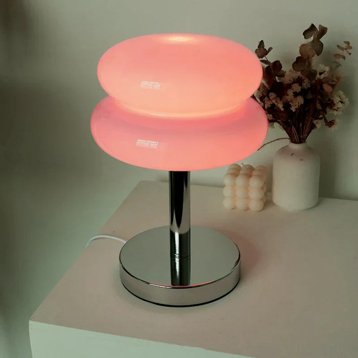 Minimalist and Elegant Nordic Round Metal and Glass Table Lamp