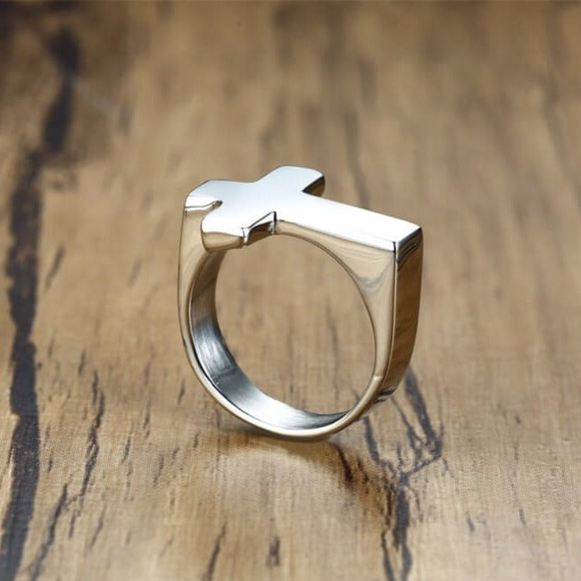 Unique Elegant Savior Silver Ring for Men