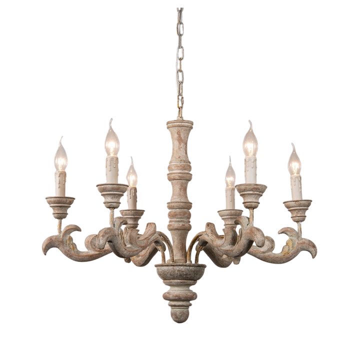 Exquisite Wood Chandelier with 6 or 8 LED Bulbs