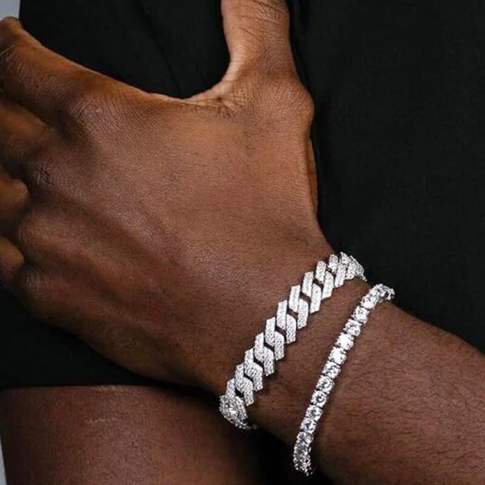 Estrella Bracelet – Silver Brass, 12mm with Cubic Zirconia