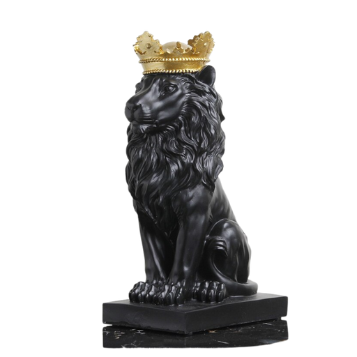 Lion Head with Crown Resin Statue