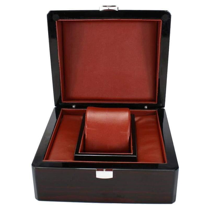 Single-Slot Lacquered Wood Watch Case with Velvet Interior