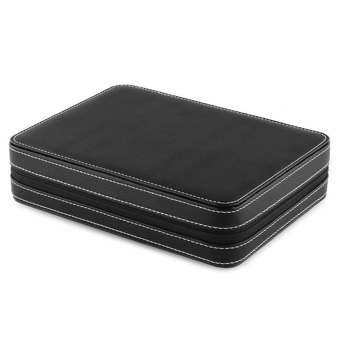 Timepiece Storage Premium Leather Watch Case with 8 Slots