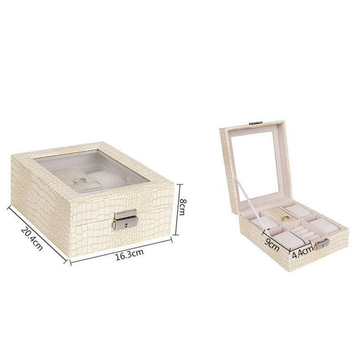 Timepiece Storage Leather Watch Case 4 Slots