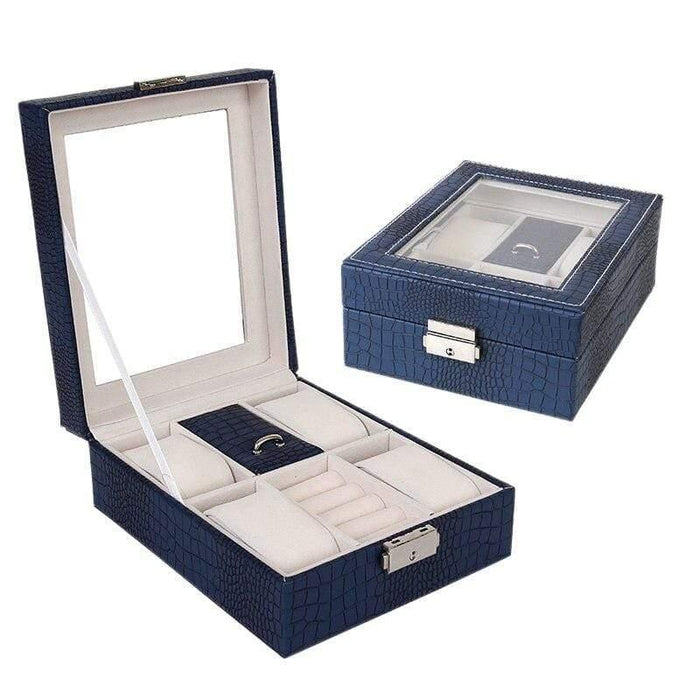 Timepiece Storage Leather Watch Case 4 Slots