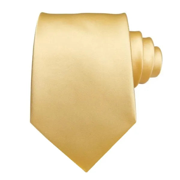 Solid Gold Silk Tie for Men Classy Formal Accessory