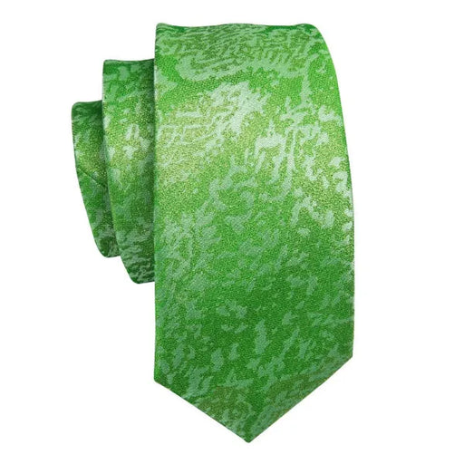 Lime Green Camouflage Silk Tie for Stylish Men