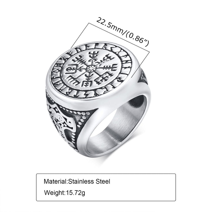 Nordic Odal Runes Engagement Ring 316L