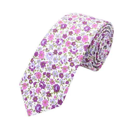 Men's Slim Wedding Tie – Floral Paisley Print Cotton Cravat