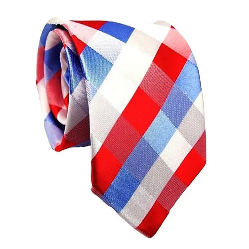 Elegant Multicolor Checkered Silk Tie for Men